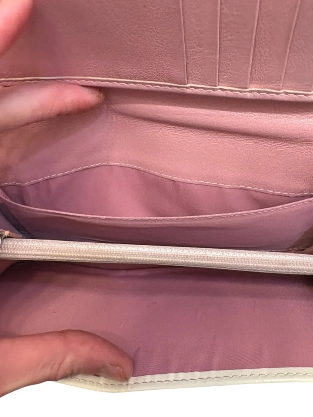 Dior Christian Dior pink and white/cream trotter wallet